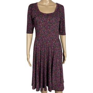 LuLaRoe Purple and Yellow Floral Dress size medium